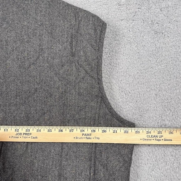 Jos. A. Bank 1905 Vest Mens XL Gray Wool Herringbone Quilted Tweed Field Pockets - Picture 11 of 12